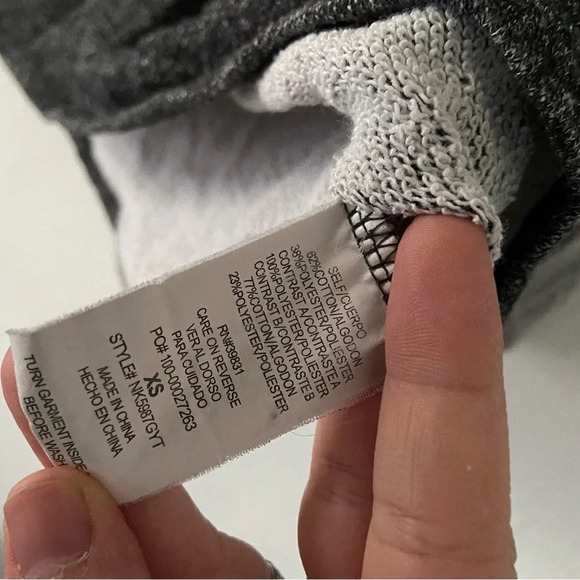 Rewind Cozy Terry Cloth Lace Sweater Top Gray XS Casual Lounge - Picture 6 of 9